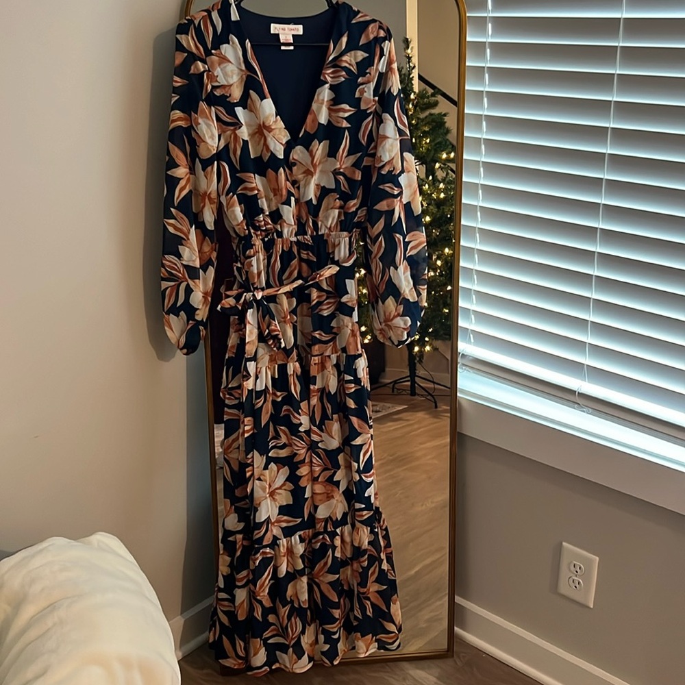 Fall floral maxi dress